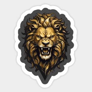 Fierce Roaring Lion Beast Design Sticker